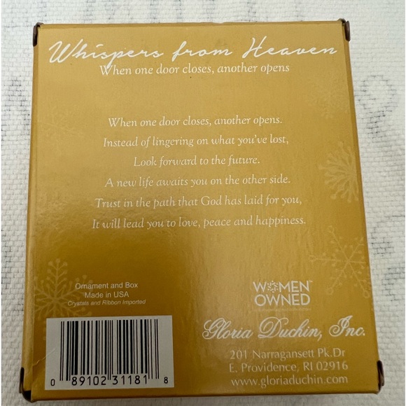 Gloria Duchin Inc Whispers From Heaven Collectible Ornament ANGEL NIB USA - Picture 3 of 3